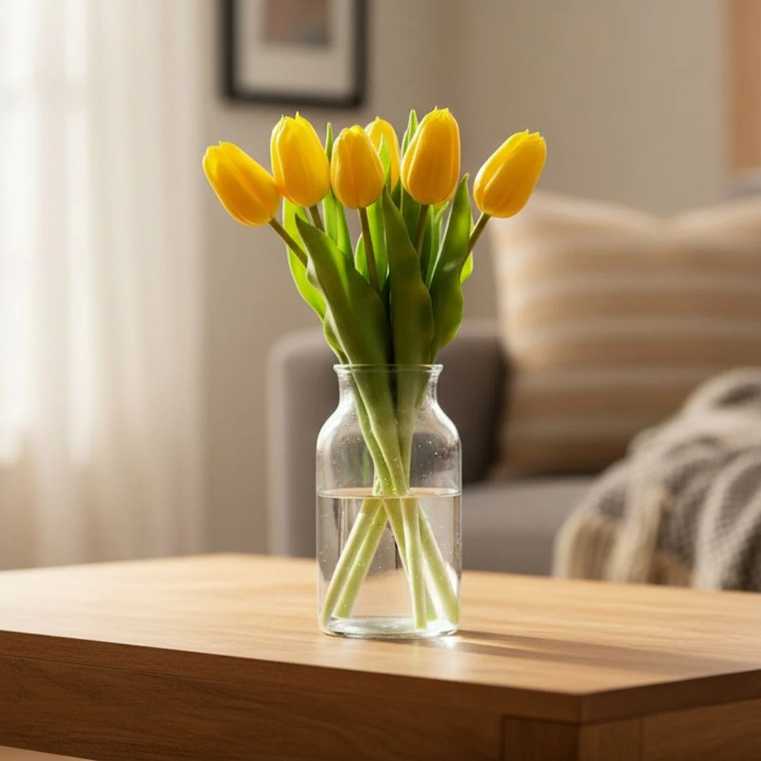 Artificial Tulip Bunch Yellow - 31cm