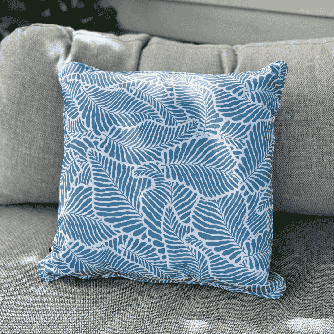 B Outdoor Cushion Oasis Leaf - Sea Blue - Image 3