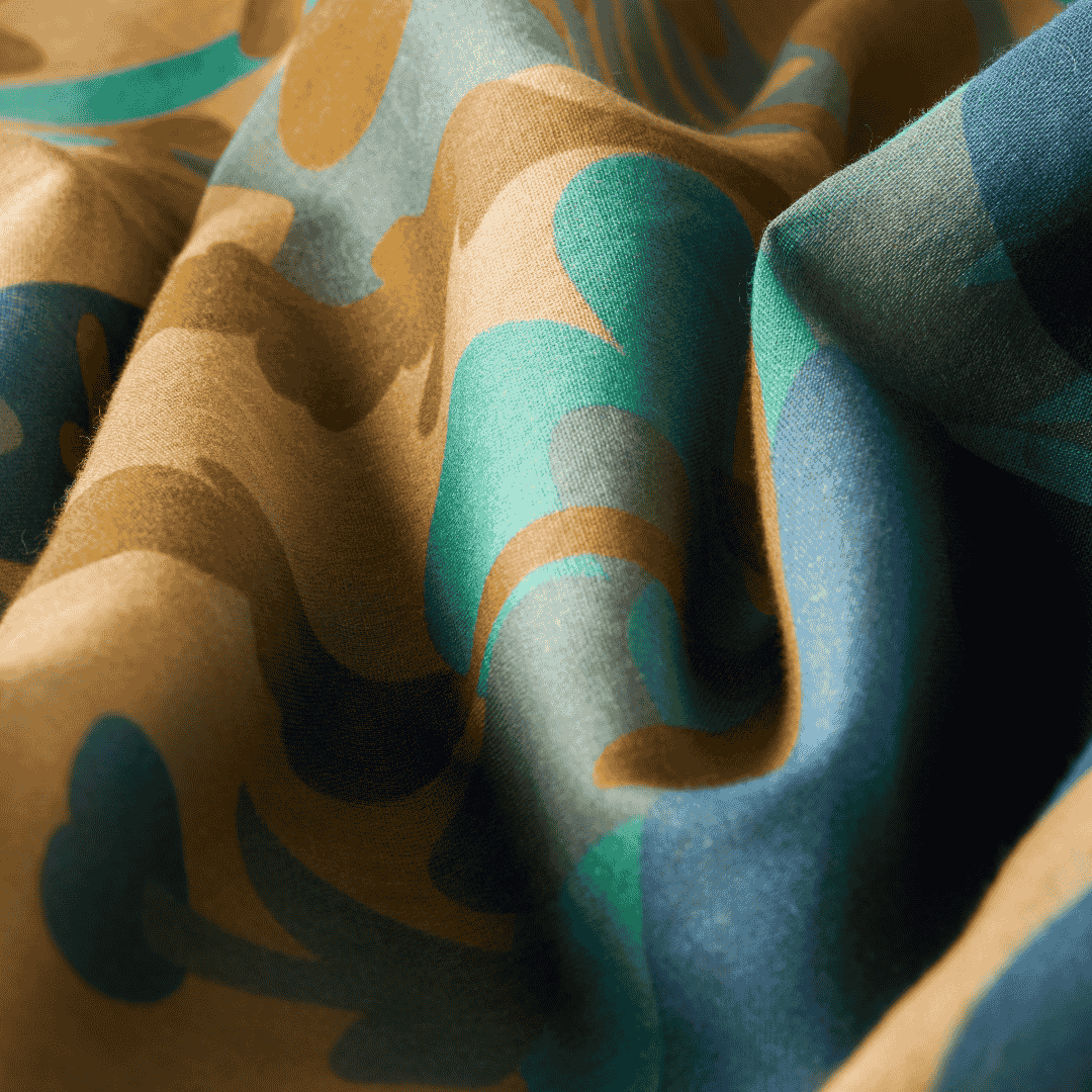 Cotton Scarf - Springtime Floral-Denim - Image 3