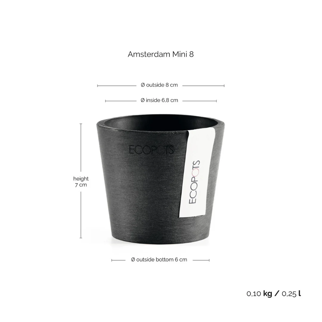 Ecopots Amsterdam Mini Pot Dark Grey - Image 4