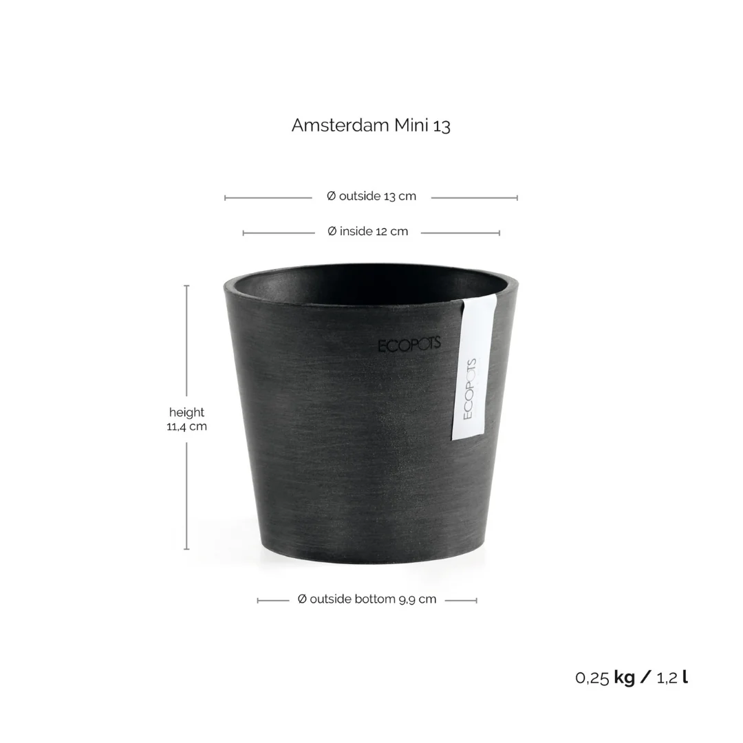 Ecopots Amsterdam Mini Pot Dark Grey - Image 6