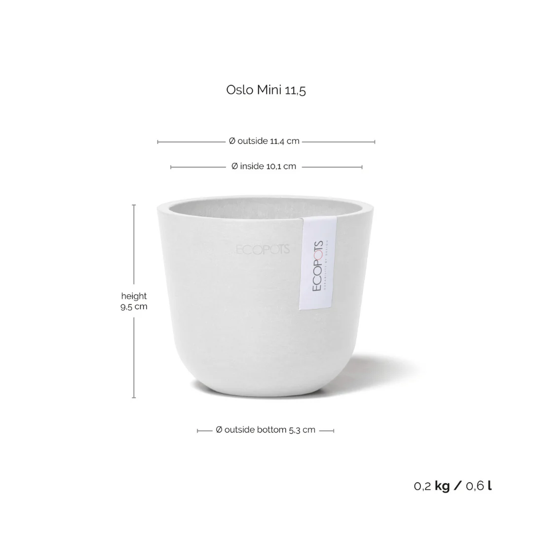 Ecopots Oslo Mini Pot Pure White - Image 4