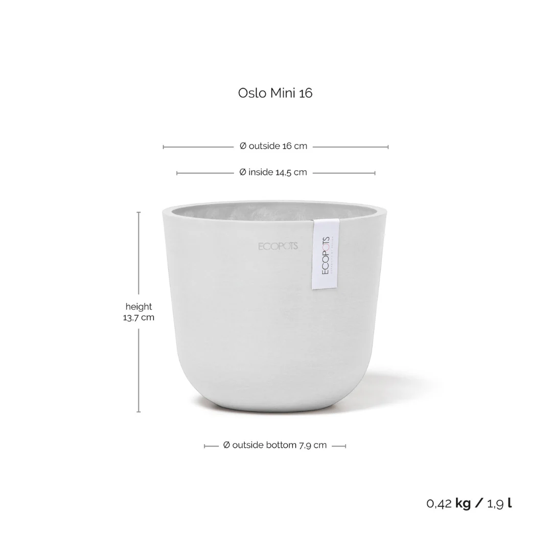 Ecopots Oslo Mini Pot Pure White - Image 5