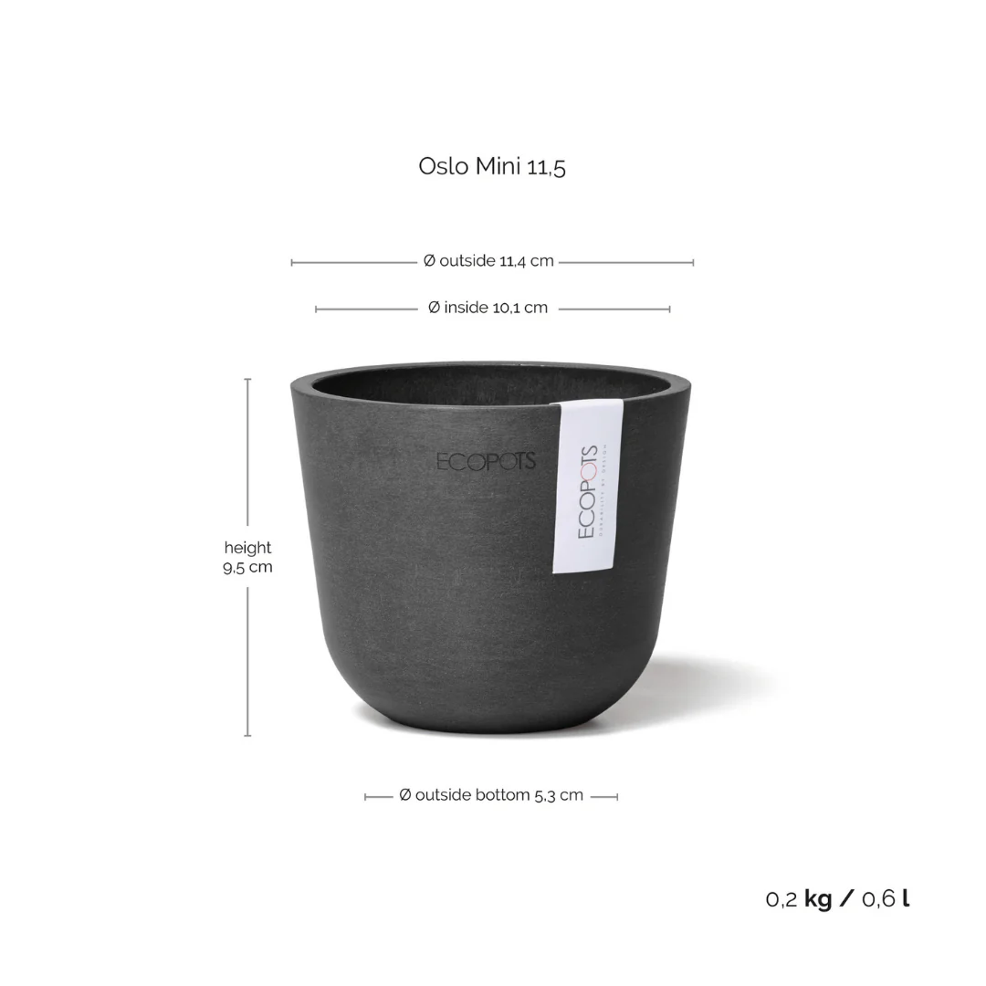 Ecopots Oslo Mini Pot White Grey - Image 5