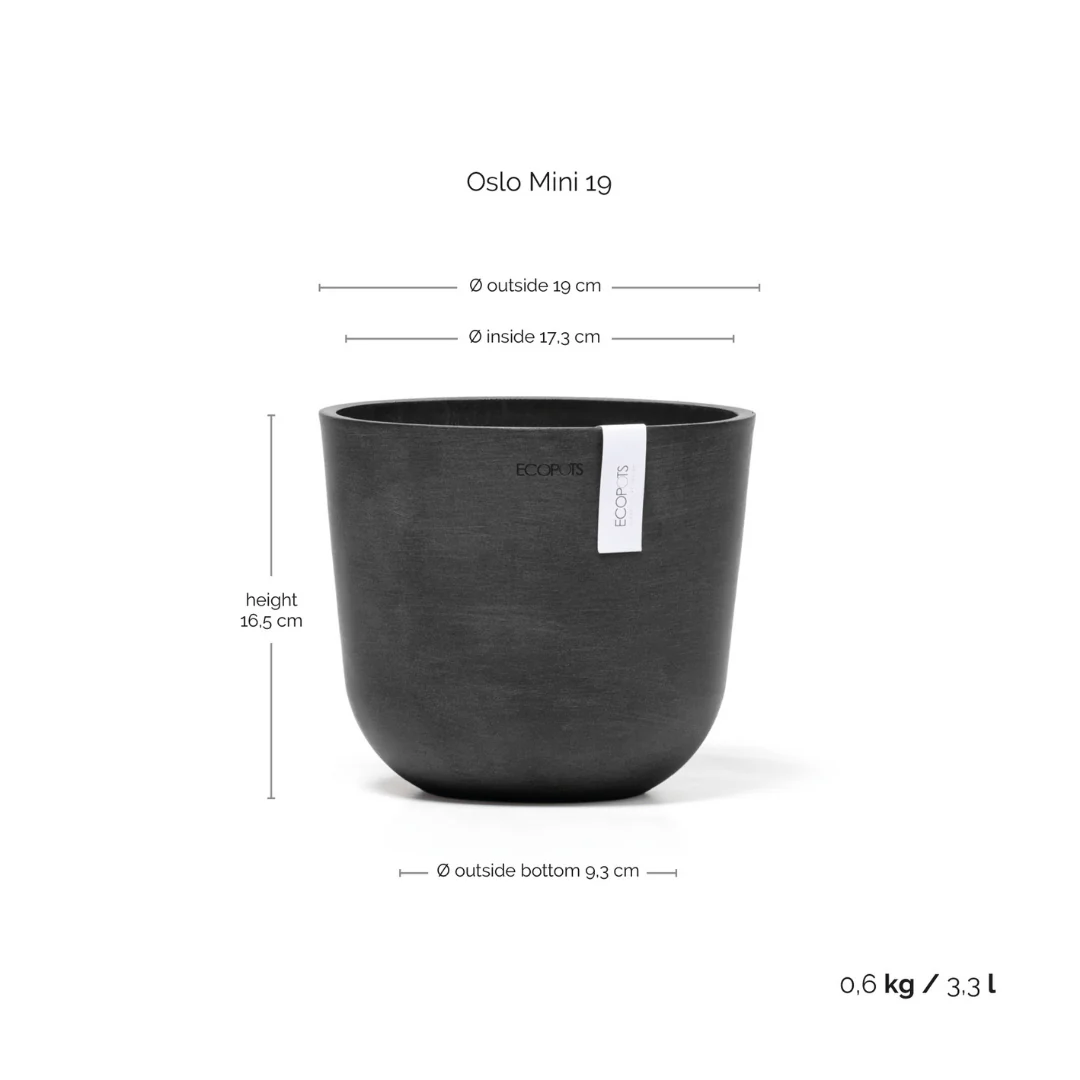 Ecopots Oslo Mini Pot White Grey - Image 7