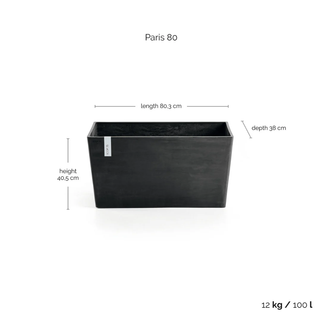 Ecopots Paris Dark Grey 80cm - Image 3