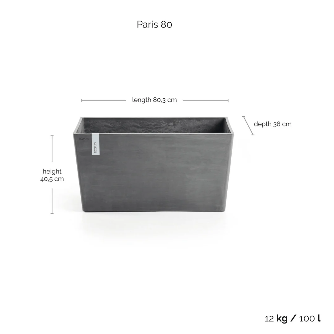 Ecopots Paris Grey 80cm - Image 3