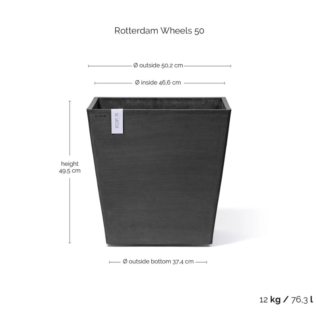 Ecopots Rotterdam Wheels 50 Dark Grey - Image 3