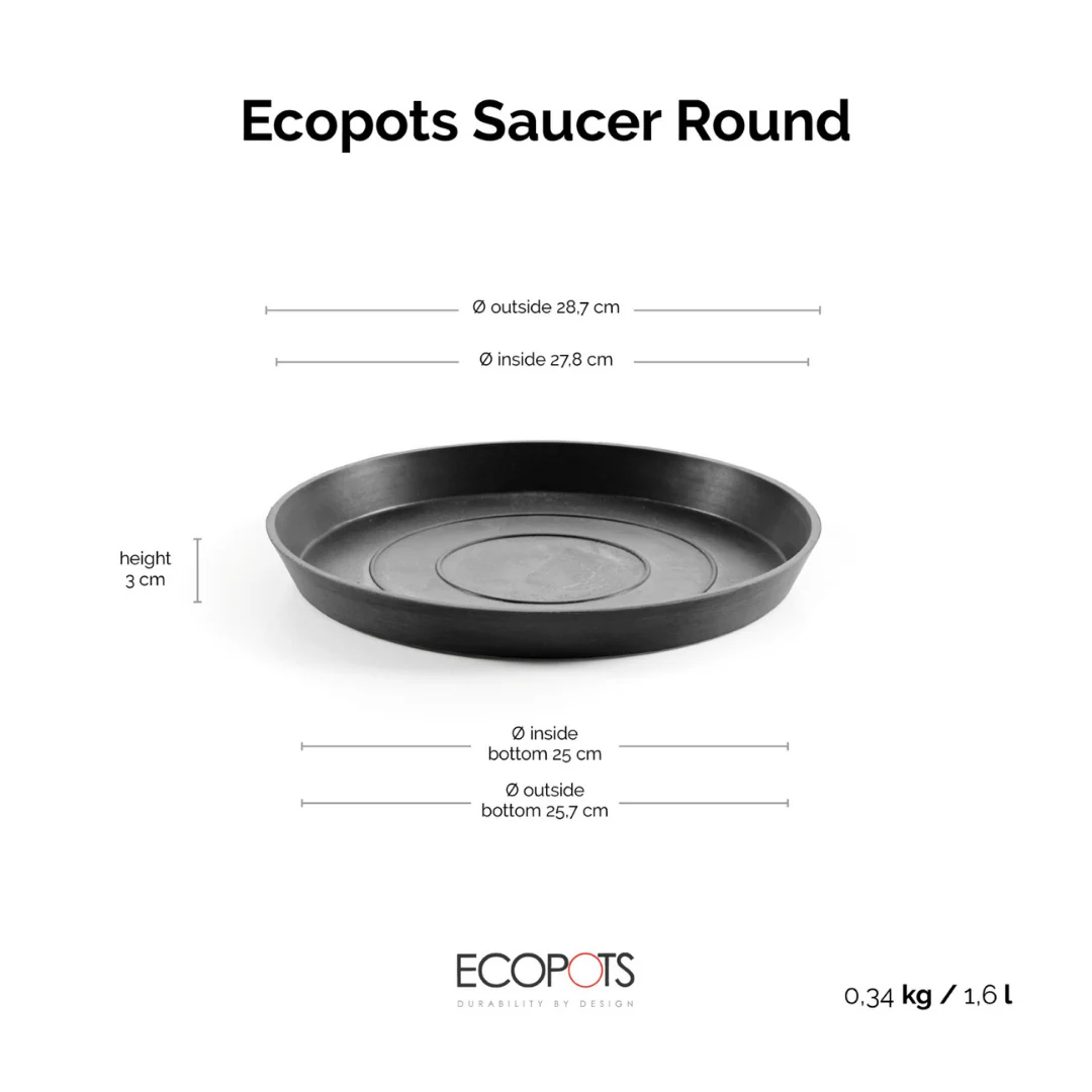 Ecopots Saucer Round Dark Grey - Image 3