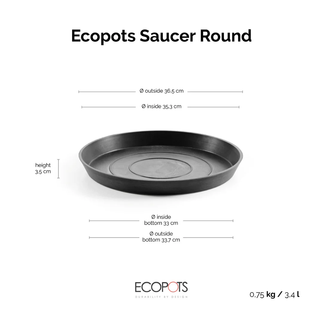Ecopots Saucer Round Dark Grey - Image 4