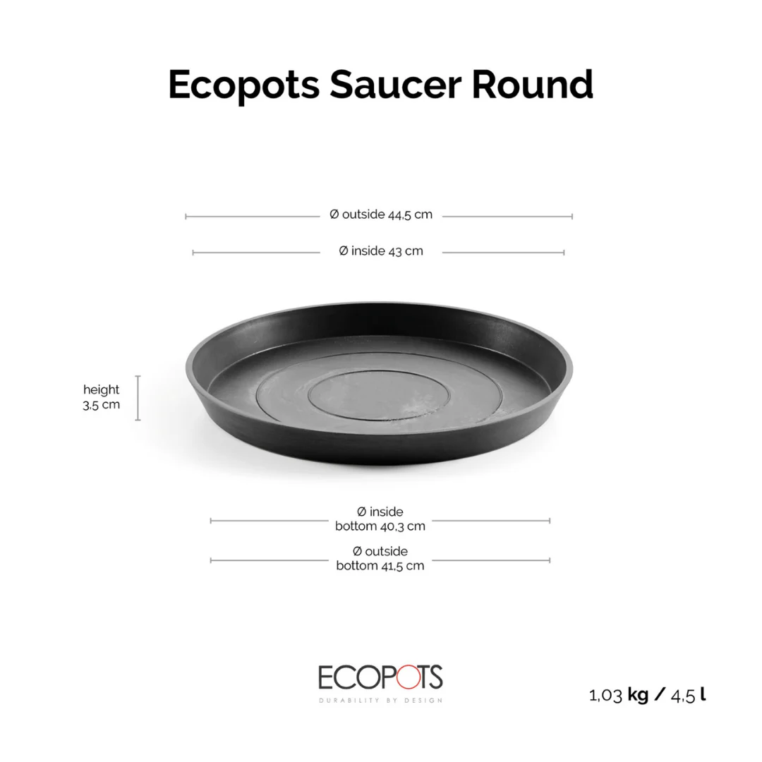 Ecopots Saucer Round Dark Grey - Image 5