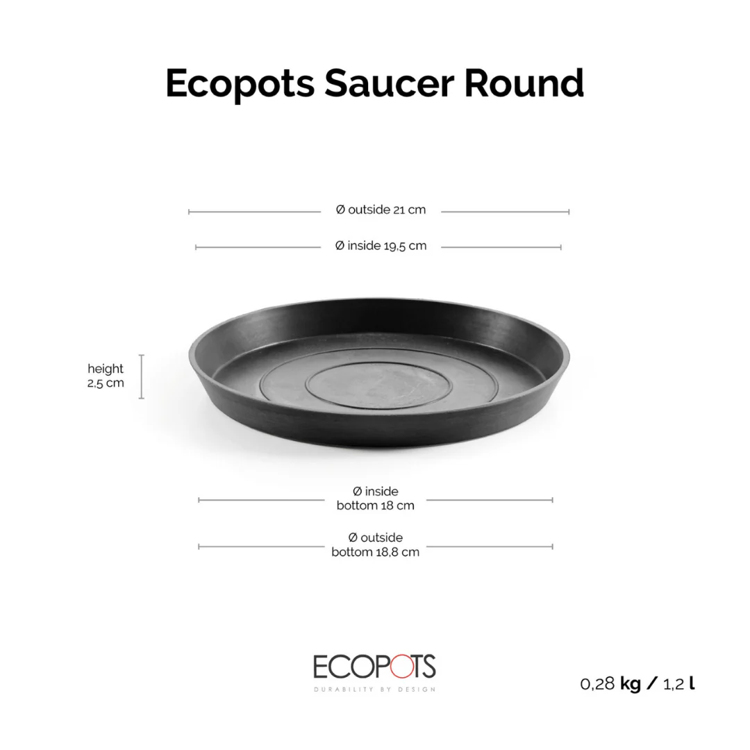 Ecopots Saucer Round Dark Grey - Image 6