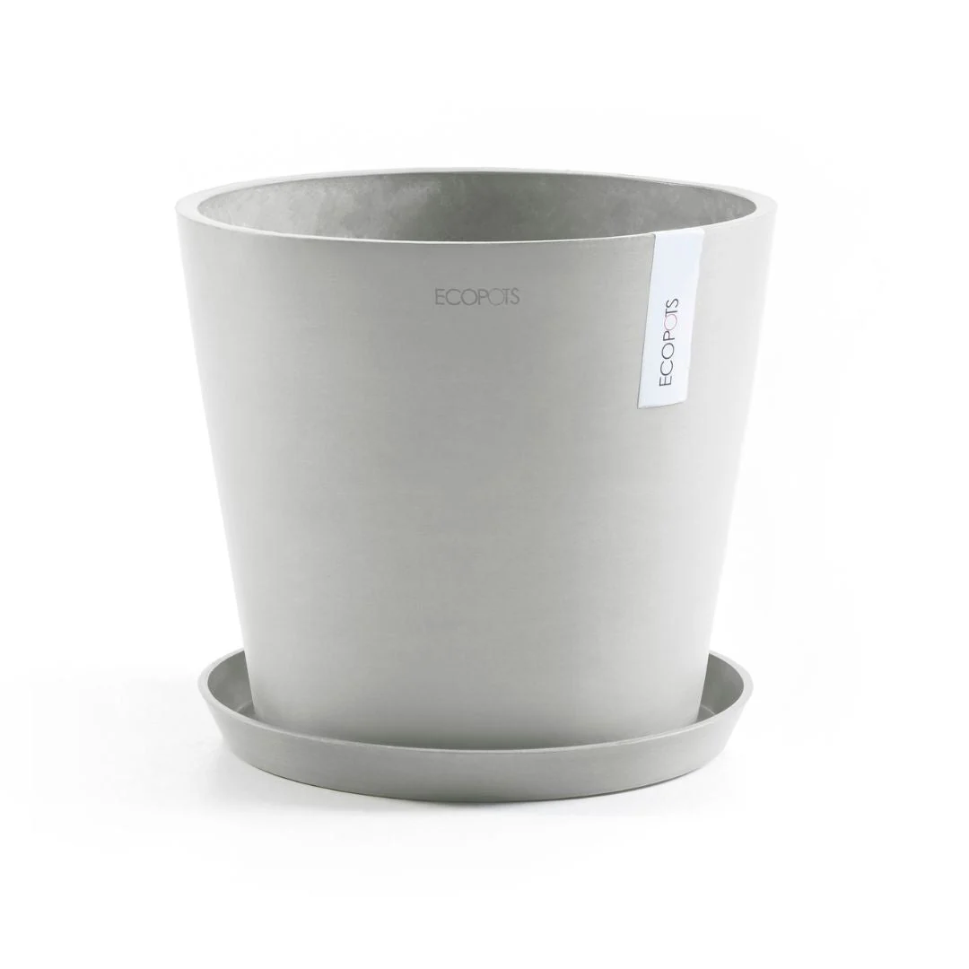 Ecopots Saucer Round White Grey - Image 2