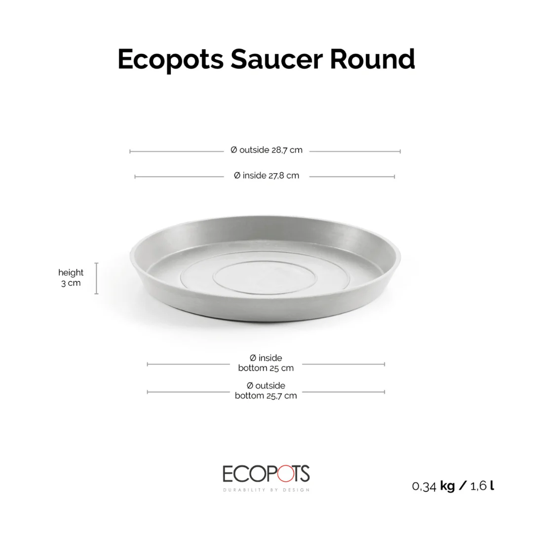 Ecopots Saucer Round White Grey - Image 4