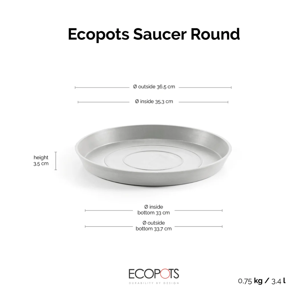 Ecopots Saucer Round White Grey - Image 5