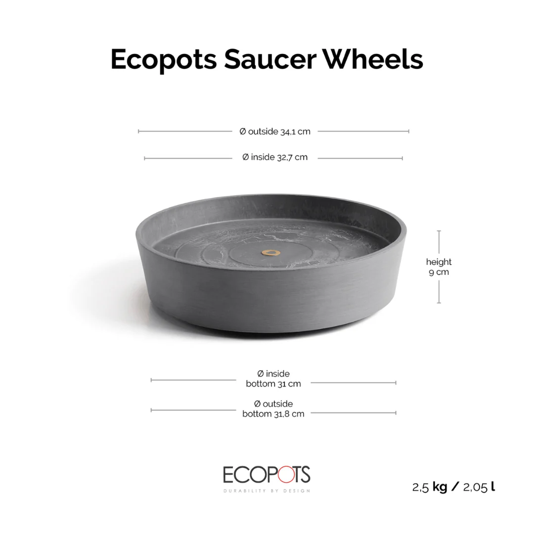 Ecopots Saucer Wheels Round Grey - Image 7
