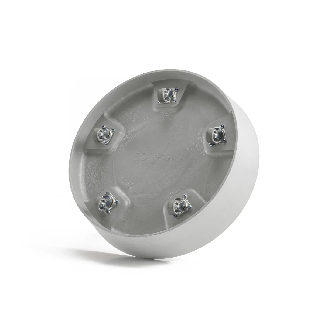 Ecopots Saucer Wheels Round White Grey - Image 2