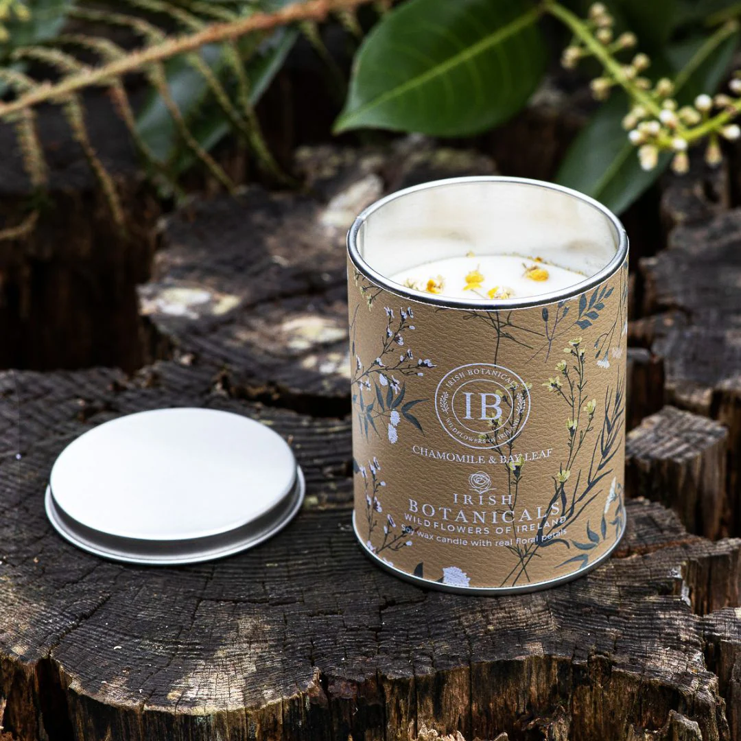 Scented Candle - Irish Botanicals - Chamomile & Bay Leaf - Tin