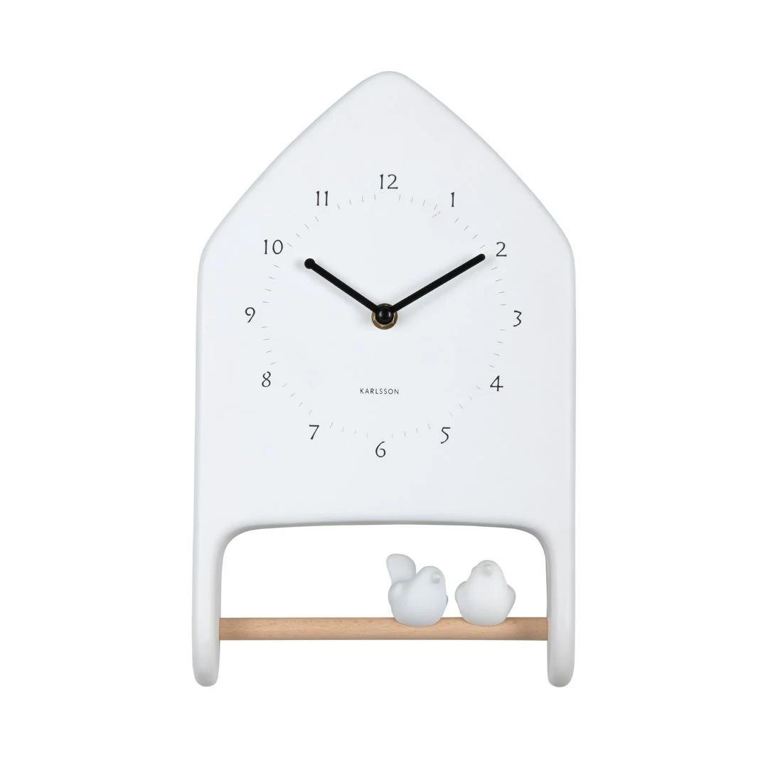 Wall Clock Love Birds - White - Image 2