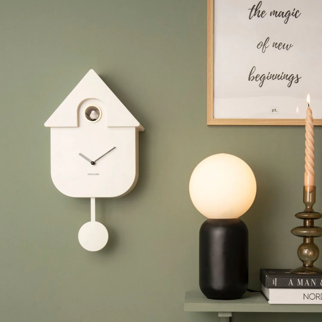 Modern Cuckoo Wall Clock White