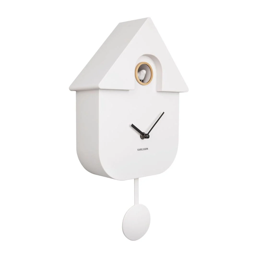 Modern Cuckoo Wall Clock White - Image 2