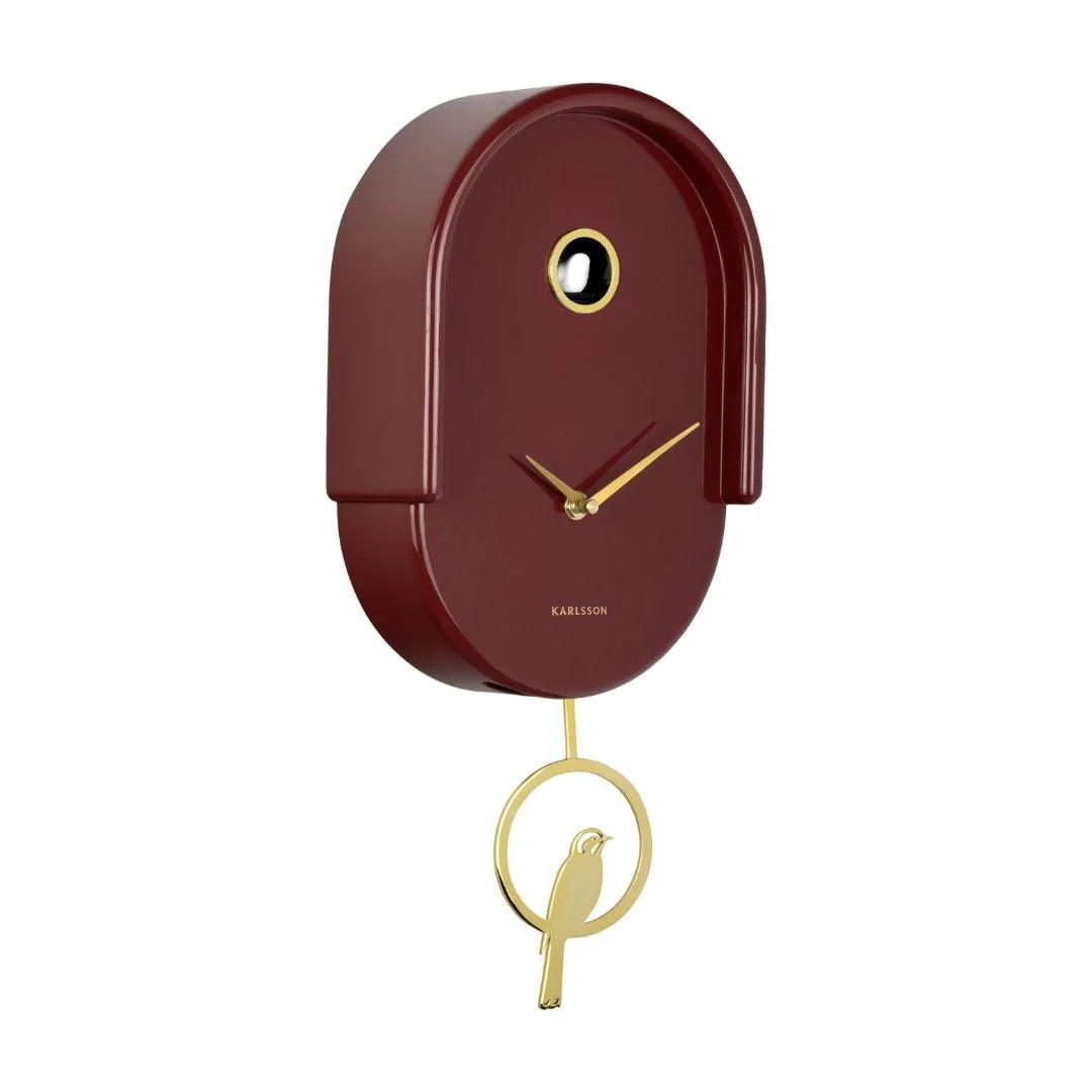 Wall Clock Tweet - Burgundy Red - Image 2