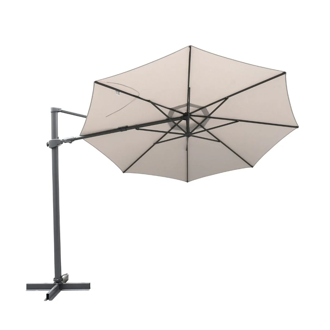 Kettler Aura Free Arm Round Parasol 3m - Stone - Image 3