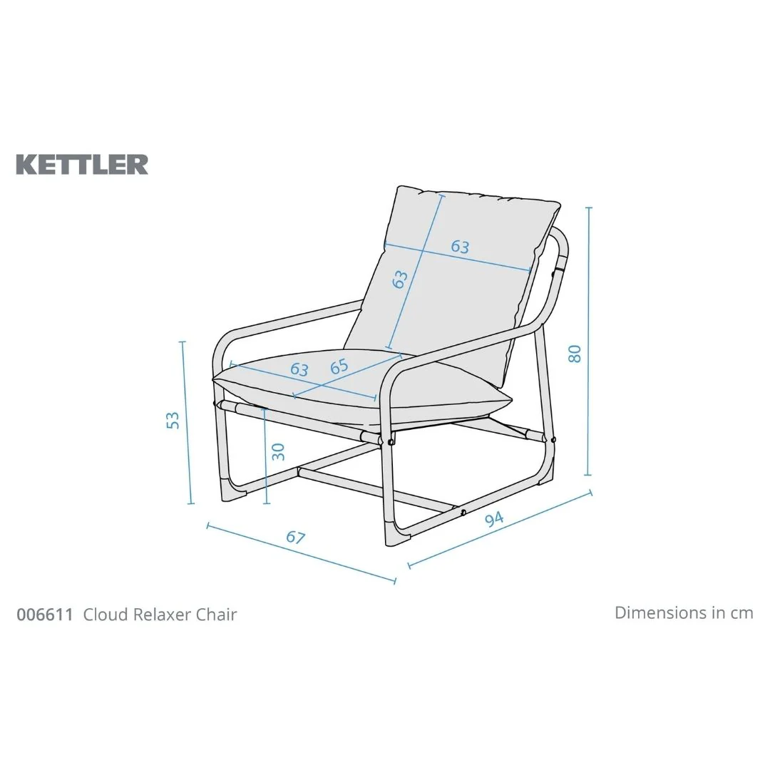 Kettler Cloud Relaxer Aluminium Chair - Burnt Orange - Image 3