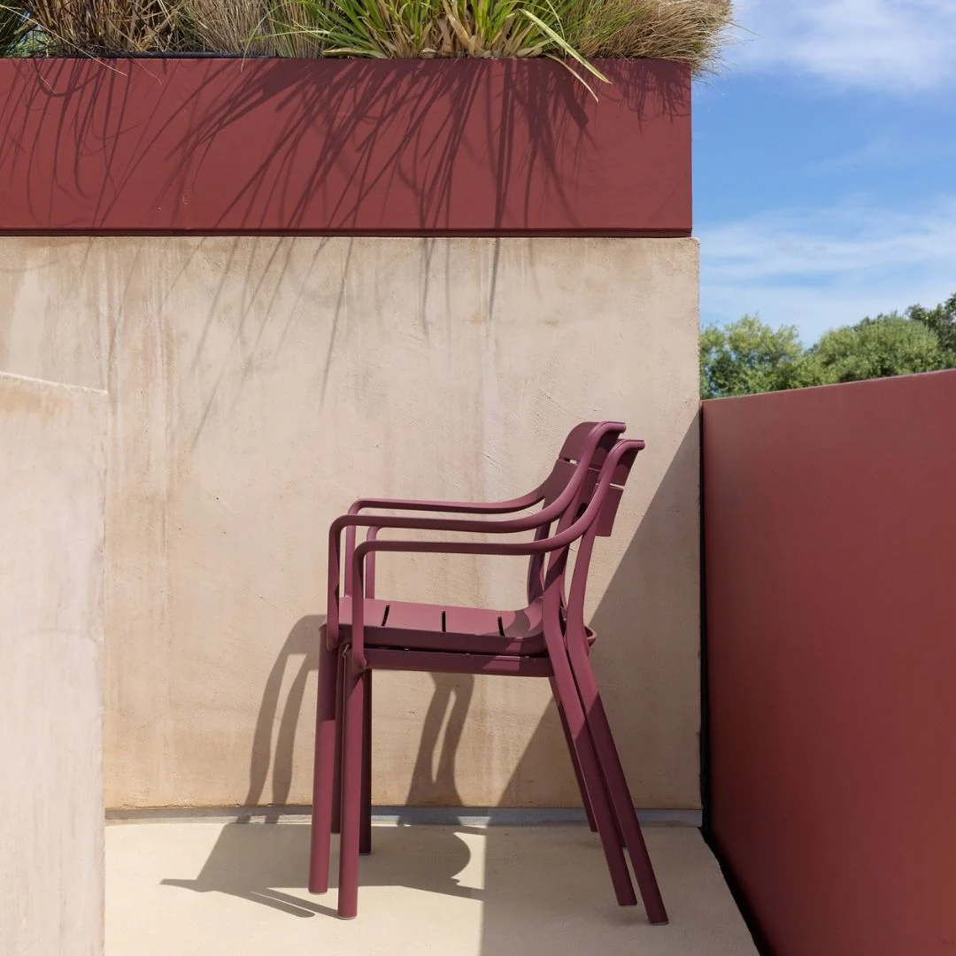 Outdoor Arm Chair Cassia - Burgundy - Image 5