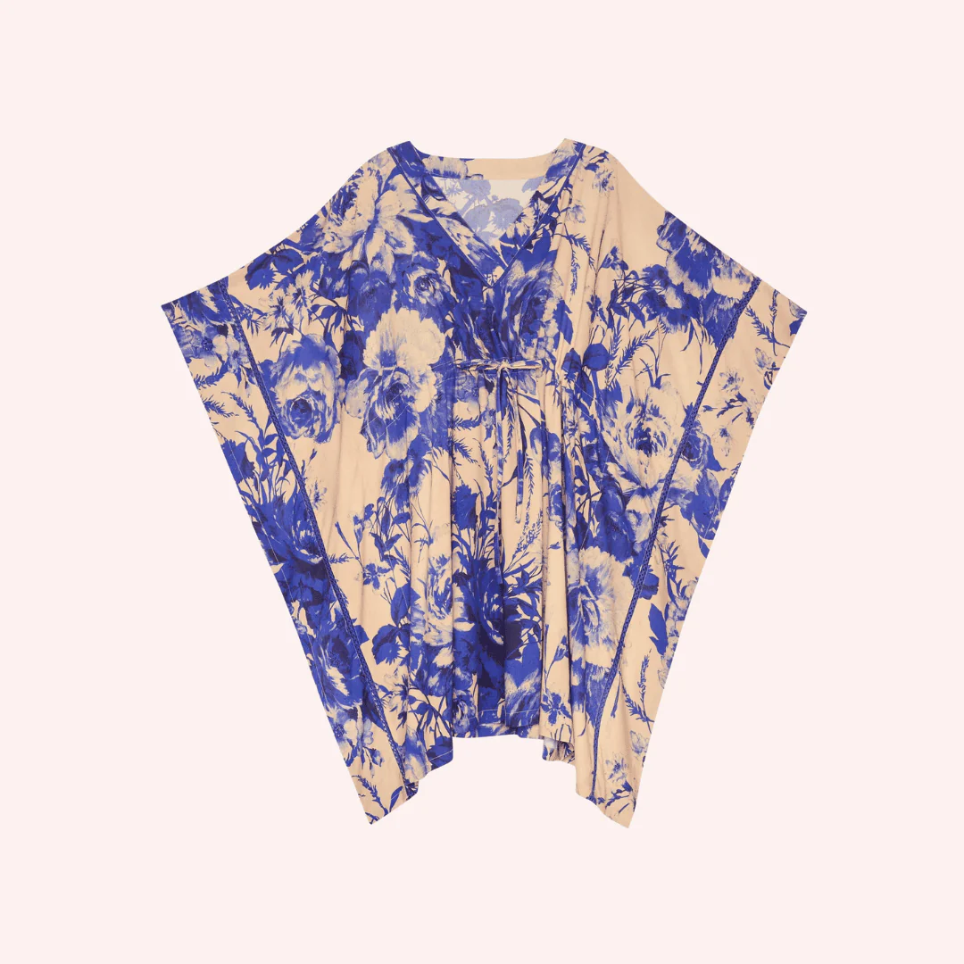 China Blue Blooms Beach Cover Up - Image 2