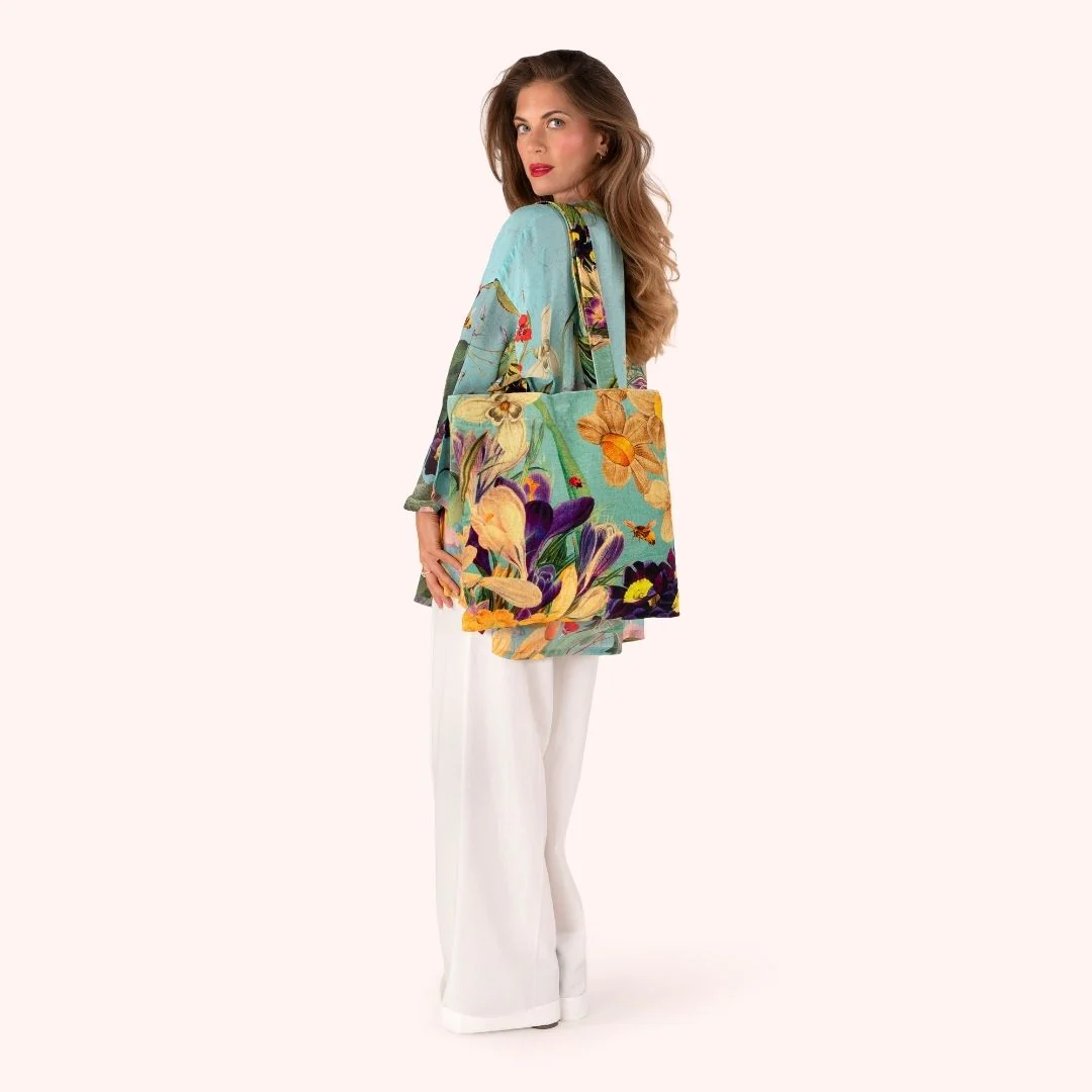 Velvet Tote Bag - Spring Flora - Image 2