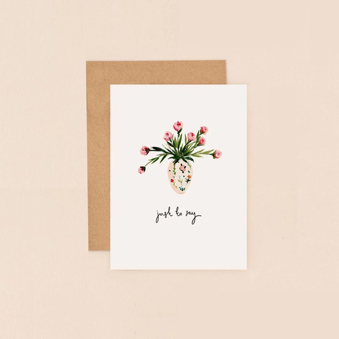 Vase Of Flowers Just To Say Mini Card