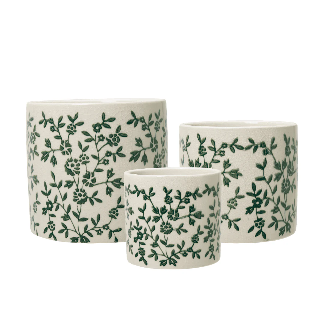 Wilhelmina Indoor Pot White/Green - Image 2
