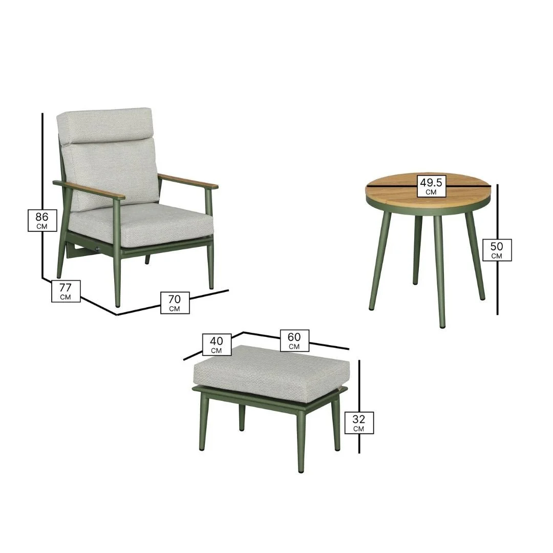 Wisley Reclining Sofa Chairs With Footstools & Coffee Table - Sage - Image 3
